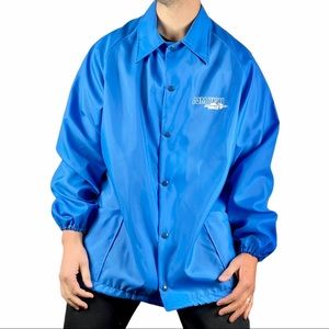 Vintage US Air Force Blue Windbreaker Jacket XL Windjammer INC Button Up MINT